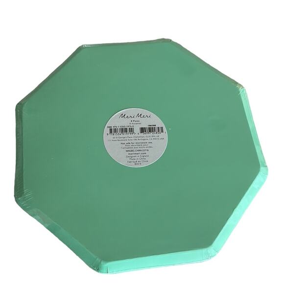 Meri Meri Silver Foil Geometric Dinner Plates (8)  Cups (8) Party Supplies NEW - Picture 3 of 5